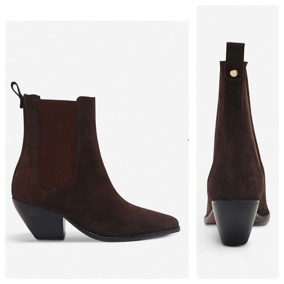 Sandro Raph Almond-toe Suede Ankle Boots - Picture 1 of 8
